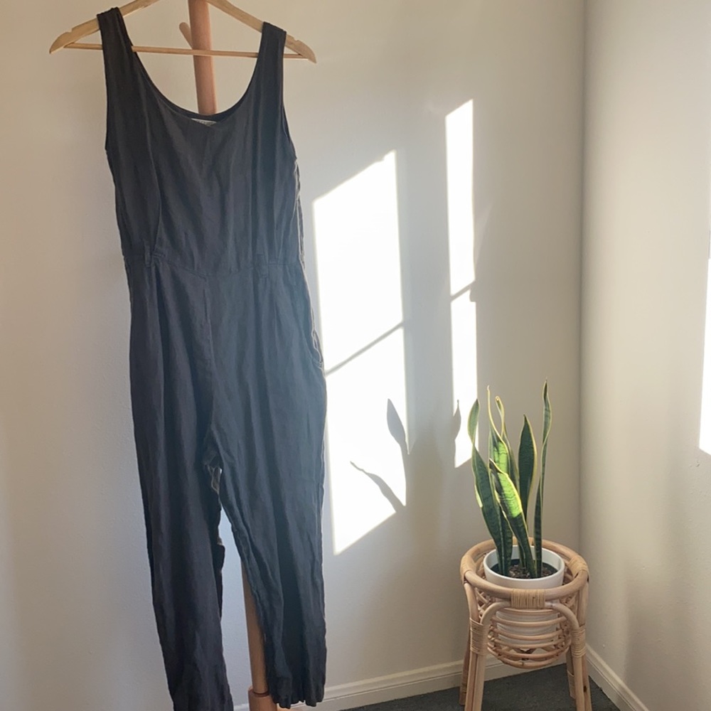 Black Crane jumpsuit overalls size xs charcoal